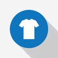 White Blank Tshirt in blue circle Icon . Royalty Free Stock Photo