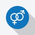 White heterosexual gender symbol icon vector