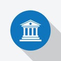 White bank, museum, court building icon Royalty Free Stock Photo