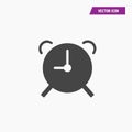 Black Alarm clock with white arrows icon Royalty Free Stock Photo