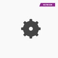 Black flat gear, settings icon. Royalty Free Stock Photo