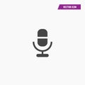 Black flat Microphone icon vector. Flat design