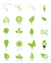 Set of 20 green icons Royalty Free Stock Photo