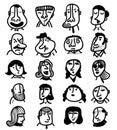 Set of 20 icon outline faces