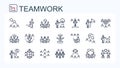 A set of vector web icons from Fine line, business, teamwork, training, and presentation. Royalty Free Stock Photo