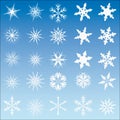 Set of 25 vector snow flakes