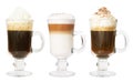 Set of 3 irish coffee Royalty Free Stock Photo