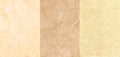 Set of 3 Parchment Textures Royalty Free Stock Photo