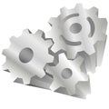 Set of 3 shiny 3D technology gears