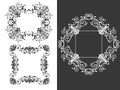 Set of 3 vintage decorative frames Royalty Free Stock Photo