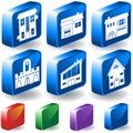 Set of 3D Home/Building Icons