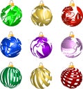 Set of 3D transparent Christmas balls decorations