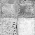 Set of 4 antique vintage manuscript textures