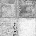 Set of 4 antique vintage manuscript textures Royalty Free Stock Photo