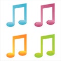 set of 4 musical note icons Royalty Free Stock Photo