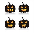 Set of 4 pumpkin silhouettes