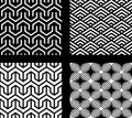 Set of 4 vector abstract seamless patterns