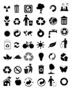 Set of 42 environmental icons Royalty Free Stock Photo