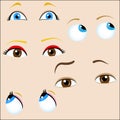 Set of 5 cartoon eyes.