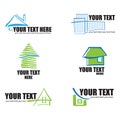 Set of 6 building real estate icons and design ele