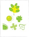 Set of 6 environmental icons and design elements