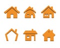 Set of 6 house icons