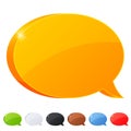 Set of 7 speech bubble symbol in different colors Royalty Free Stock Photo