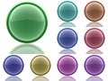 Set of 9 aqua buttons with light reflection Royalty Free Stock Photo