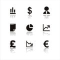 Set of 9 finance signs