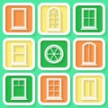 Set of 9 icons of windows Royalty Free Stock Photo