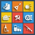 Set of 9 russia web and mobile icons. Vector. Royalty Free Stock Photo