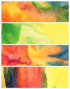 Set of abstract acrylic and watercolor painted background. Royalty Free Stock Photo