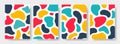 Set of abstract art background. Modern trendy blotch shape. Liquid shape elements. Fluid dynamical colored forms banner. Vector