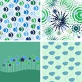 Set of abstract backgrounds. green and blue