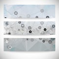 Set of abstract backgrounds, molecule structure, Royalty Free Stock Photo