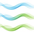 Set of abstract blue and green waves. Vector illustration EPS 10 Royalty Free Stock Photo