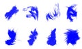 Set of abstract blue paint smears and strokes brushes for painting Royalty Free Stock Photo