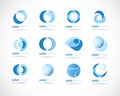 Set of abstract blue vector icons