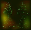 Set of abstract brilliant Christmas trees. EPS10 Royalty Free Stock Photo