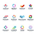 Set of abstract business logo icons