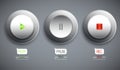 Set of 3 abstract buttons / icons
