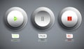 Set of 3 abstract buttons / icons Royalty Free Stock Photo