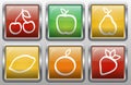 Set of abstract buttons with a picture of fruits Royalty Free Stock Photo