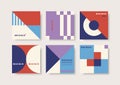 Set of abstract cards with geometric elements.