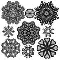 Set of Abstract circle lace patterns.