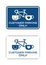 Set of abstract coffee shop customer bicycle parking sign Royalty Free Stock Photo