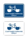 Set of abstract coffee shop customer bicycle parking sign Royalty Free Stock Photo