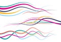 Set of abstract color curved lines Royalty Free Stock Photo