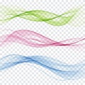 Set of abstract color wave. Color smoke wave. Transparent color wave. Blue, pink,red color. Royalty Free Stock Photo