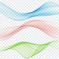 Set of abstract color wave. Color smoke wave. Transparent color wave Royalty Free Stock Photo